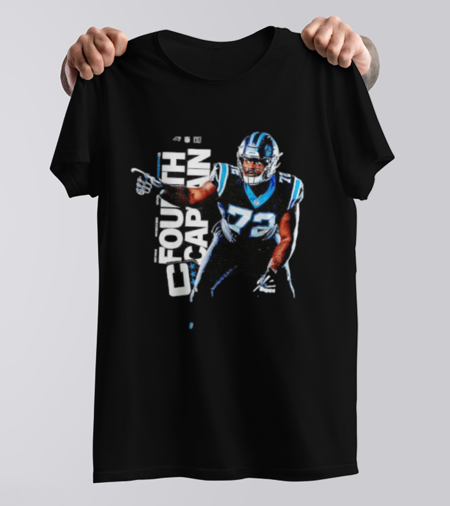 Taylor Moton Carolina Panthers Number 72 Fourth Captain T-Shirt