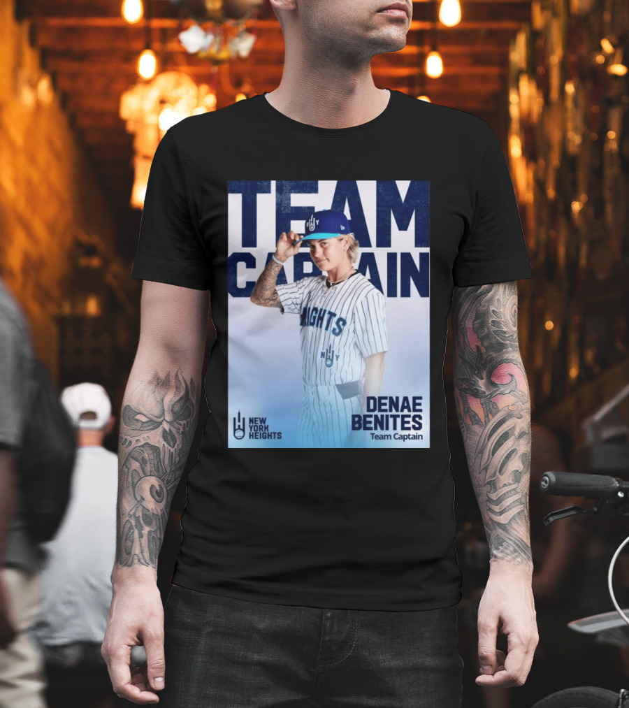 Team Captain Denae Benites New York Heights Baseball Team T-Shirt