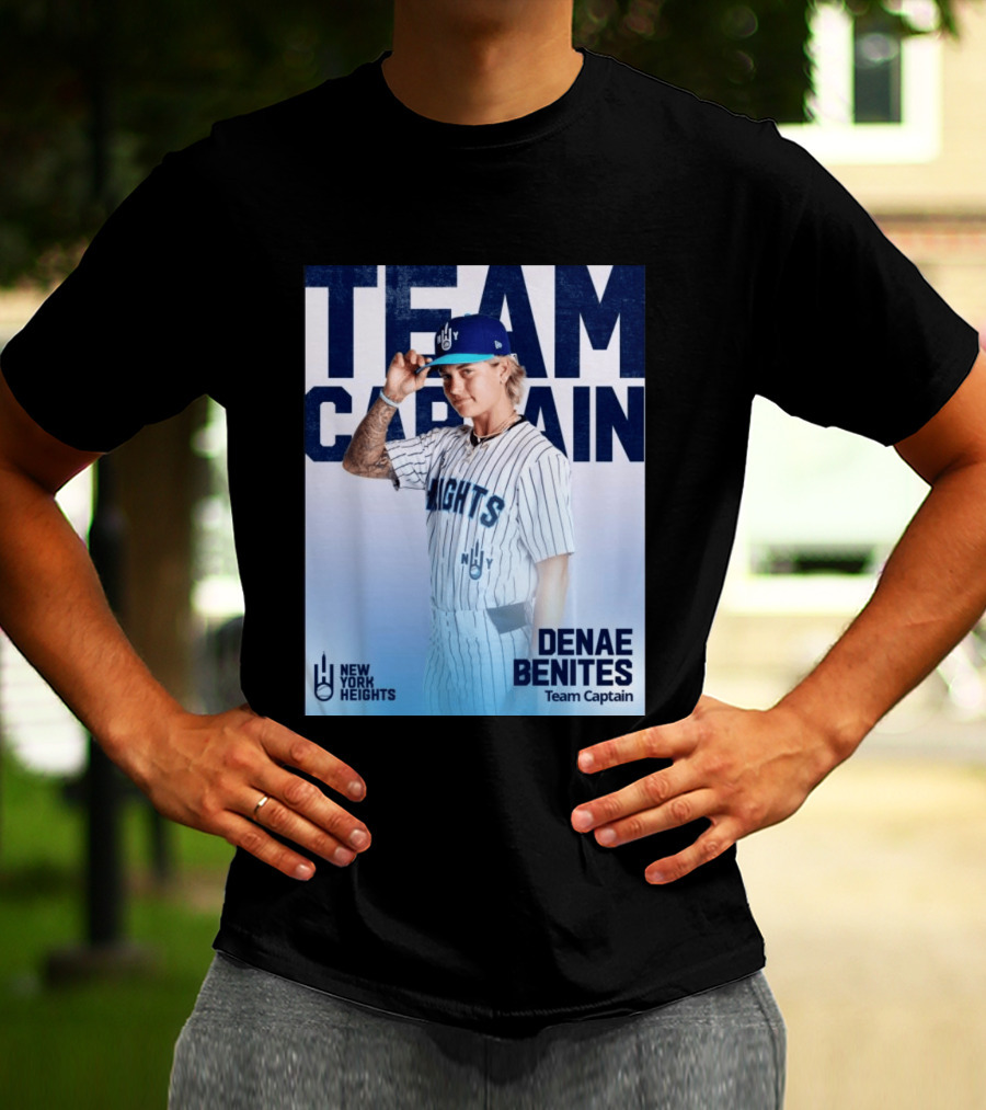 Team Captain Denae Benites New York Heights Baseball Team T-Shirt