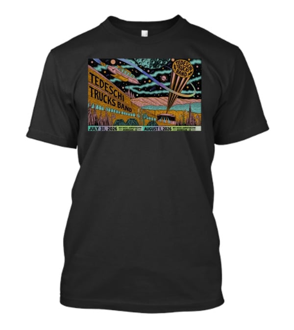 Tedeschi Trucks Band Concert July 31 August 1 2026 Red Rocks Amphitheatre Morrison CO Retro Sci Fi Space T-Shirt