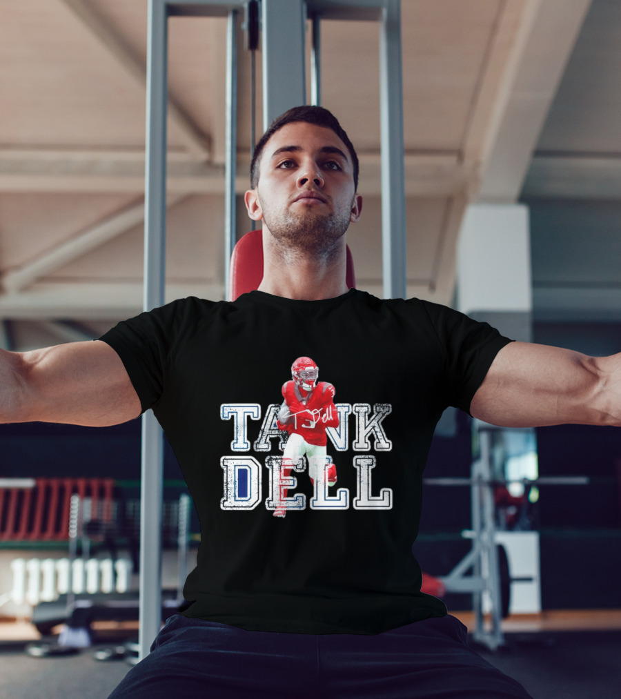 Houston Texans Tank Dell Football Player Run Action T-Shirt