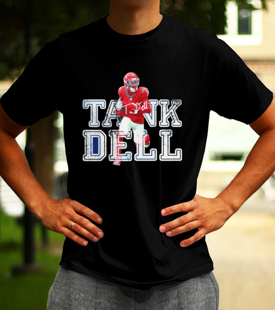 Houston Texans Tank Dell Football Player Run Action T-Shirt