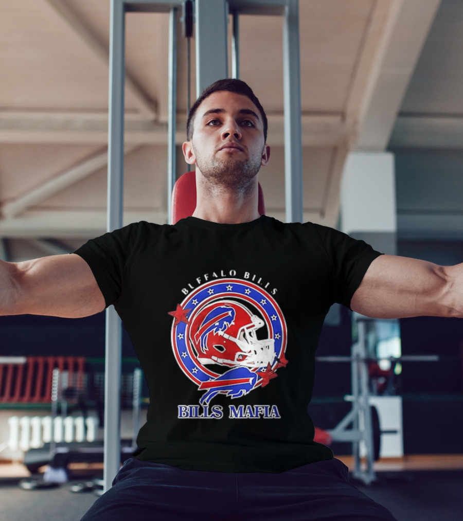 Buffalo Bills Bills Mafia Football Helmet Stars Oval T-Shirt
