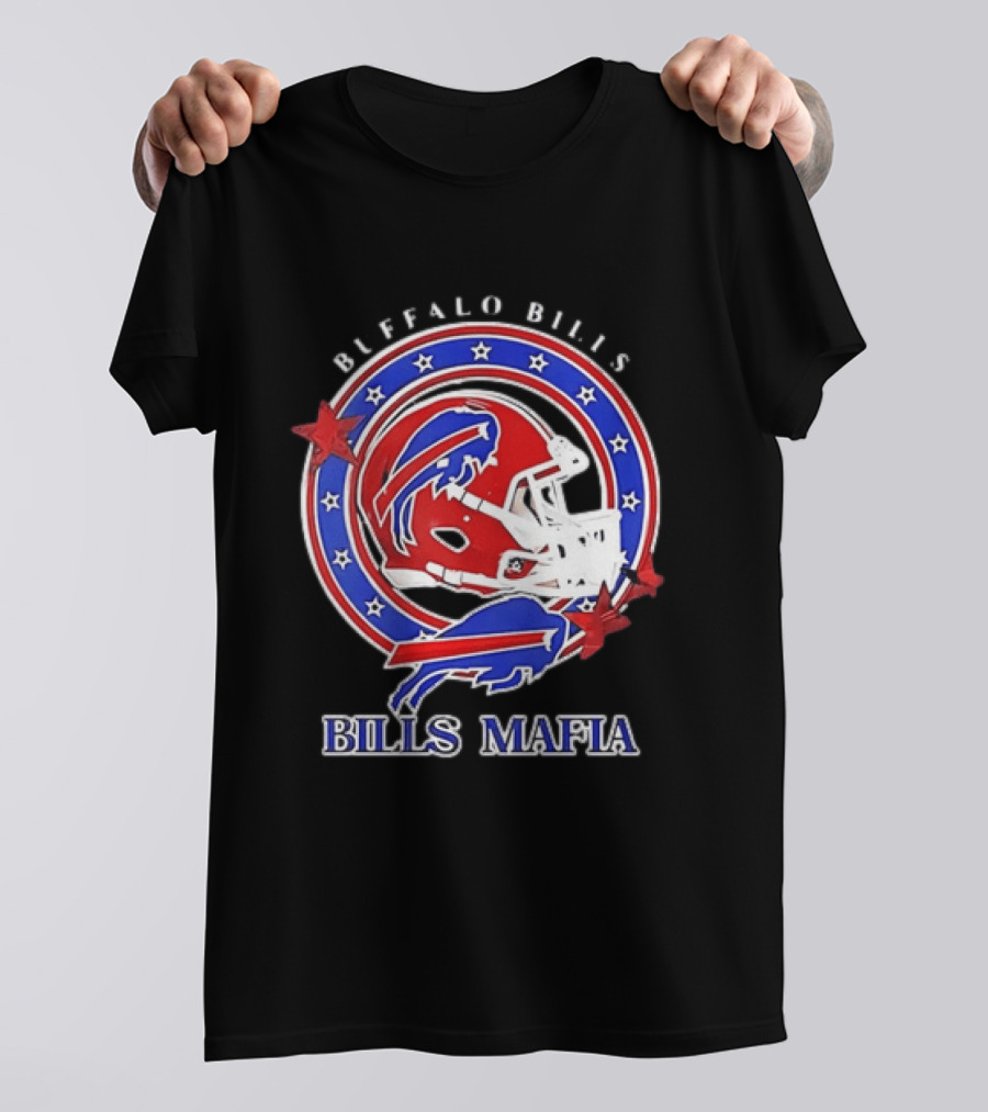 Buffalo Bills Bills Mafia Football Helmet Stars Oval T-Shirt
