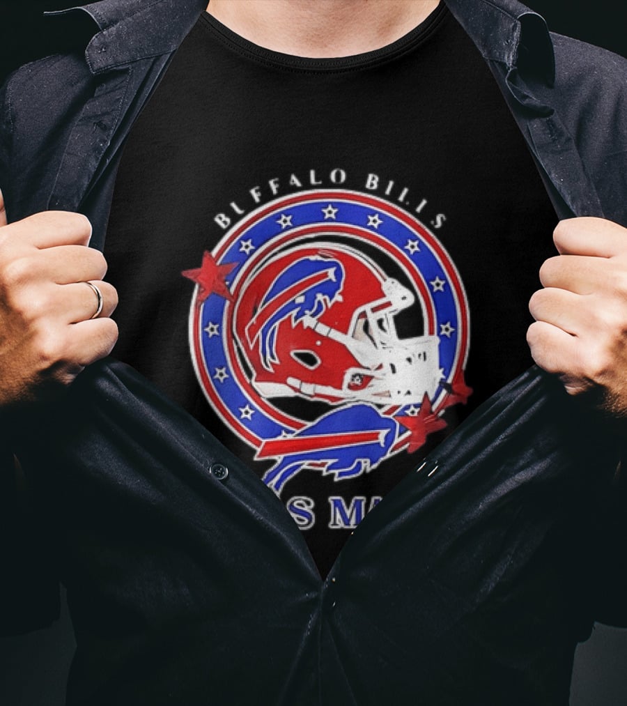 Buffalo Bills Bills Mafia Football Helmet Stars Oval T-Shirt