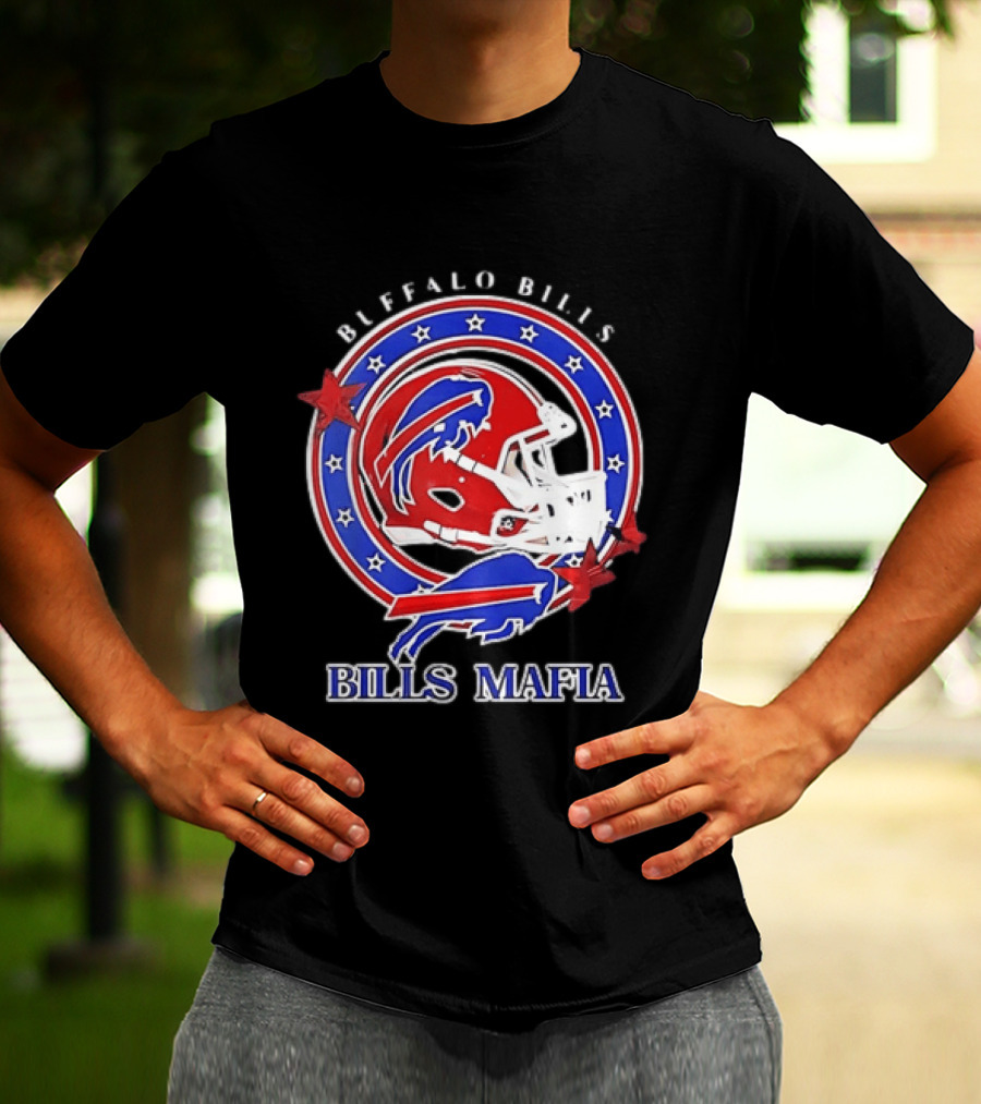 Buffalo Bills Bills Mafia Football Helmet Stars Oval T-Shirt
