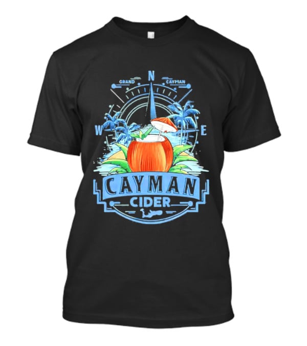 Cayman Cider Tropical Compass Palm Trees Beverage T-Shirt