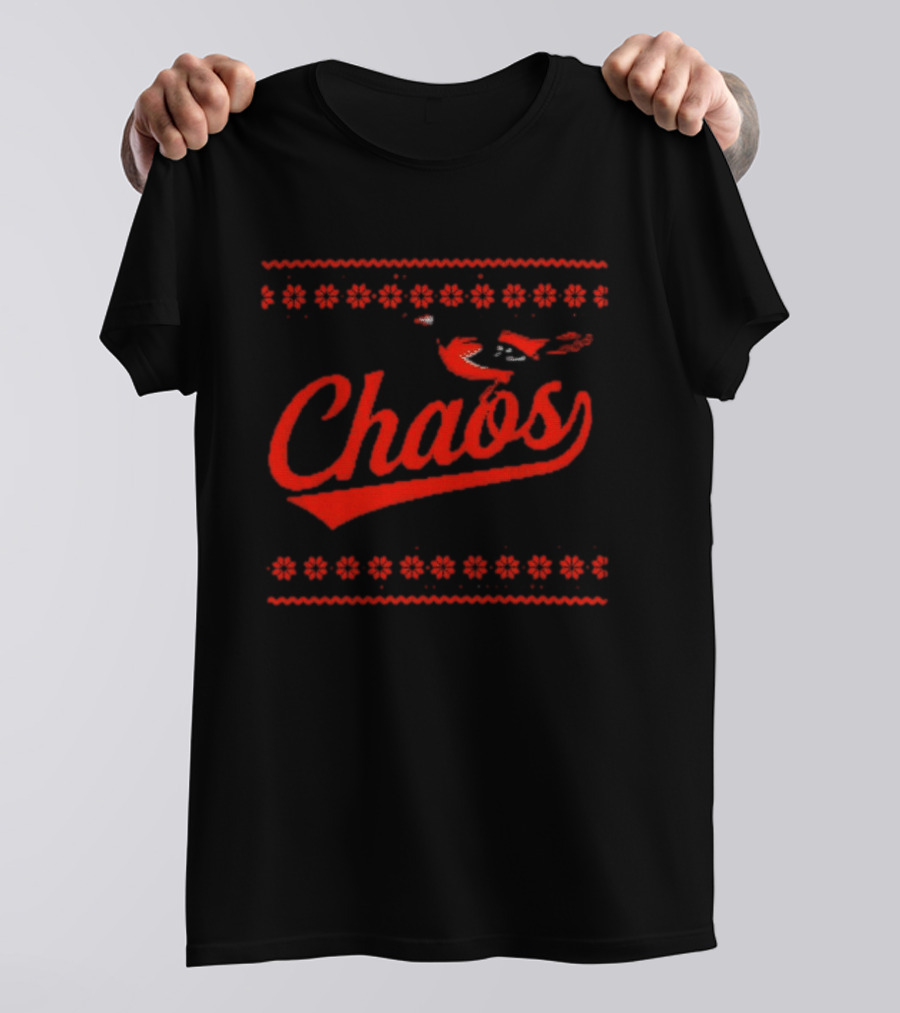 Chaos In Baltimore Orioles Ugly Christmas Sweater T-Shirt