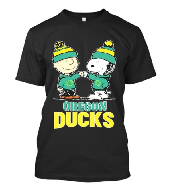 Charlie Brown Snoopy Fist Bump Oregon Ducks Fan Gear T-Shirt