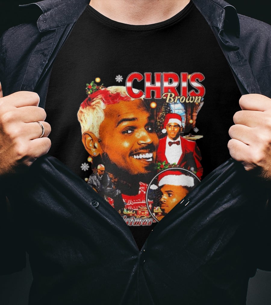 Chris Brown Holiday Festive Santa Hat This Christmas Celebration T-Shirt