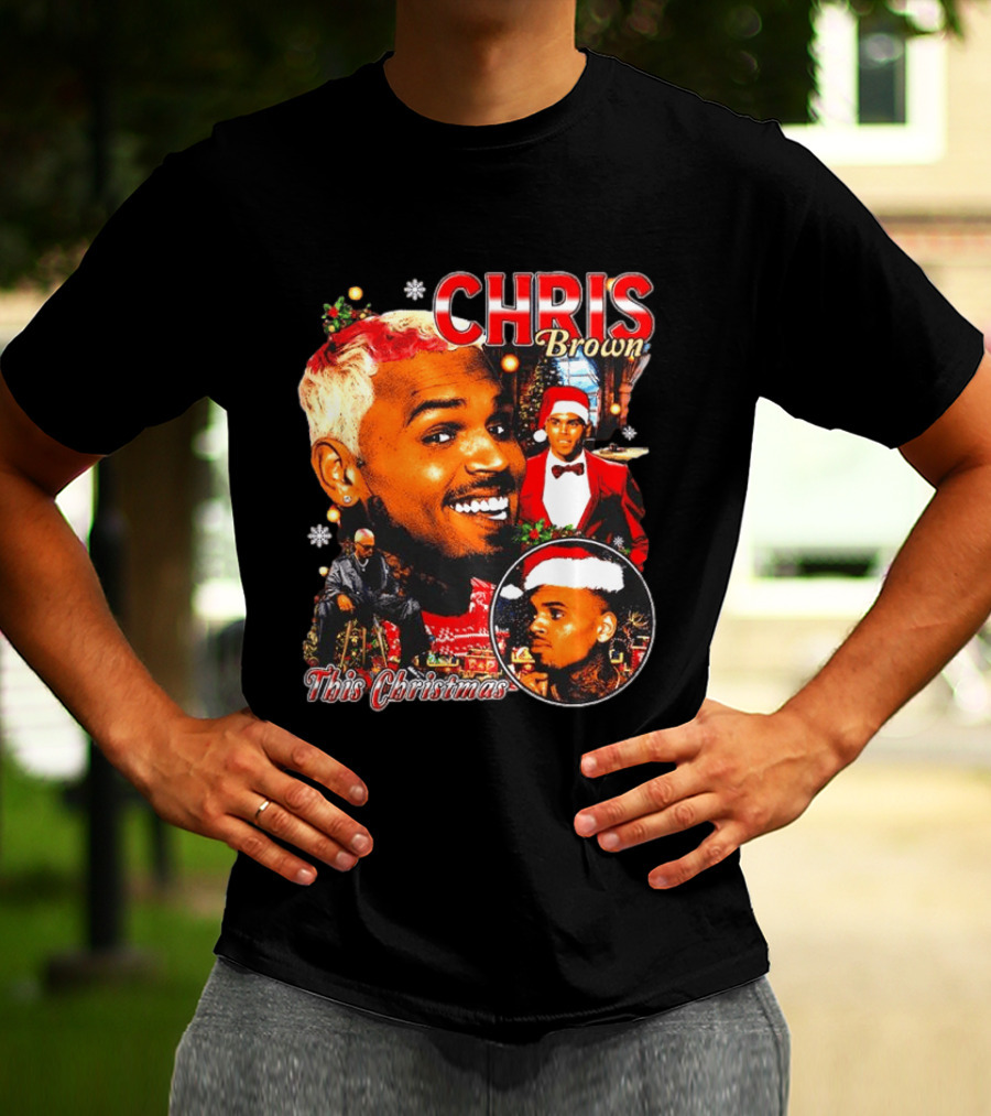 Chris Brown Holiday Festive Santa Hat This Christmas Celebration T-Shirt