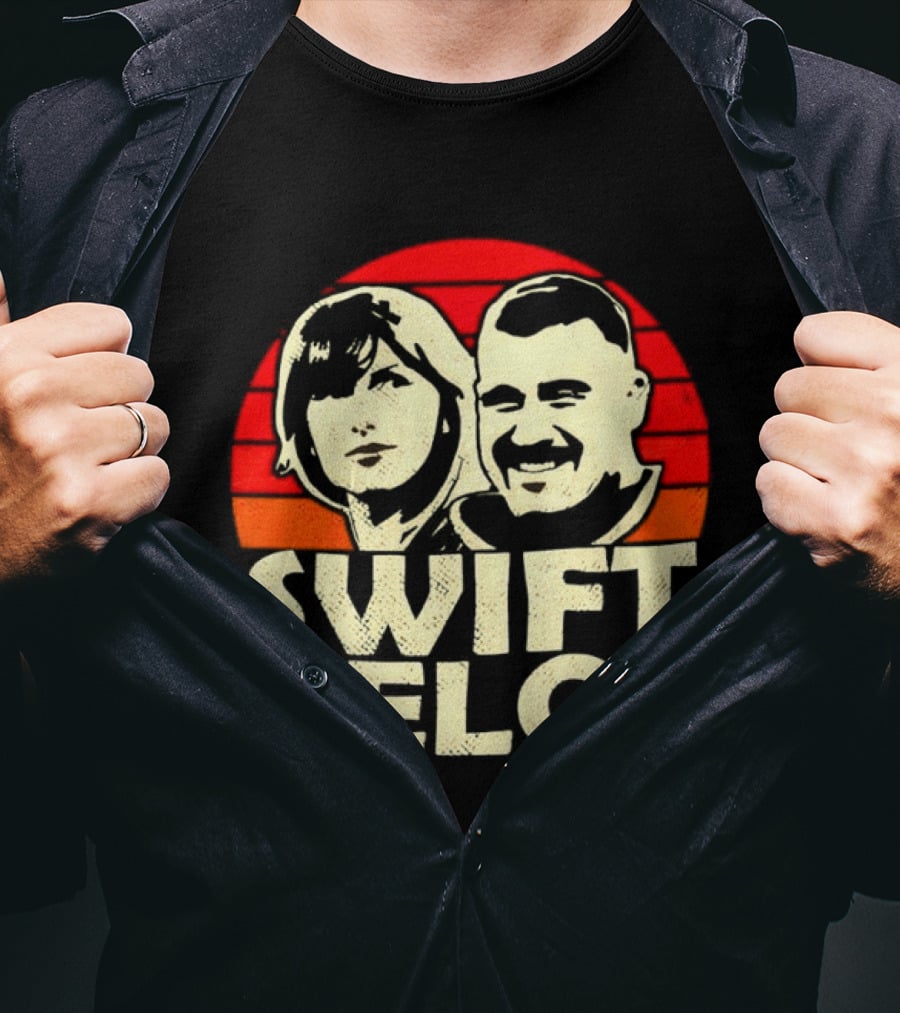 Kansas City Chiefs Swift Kelce Red Sunset T-Shirt