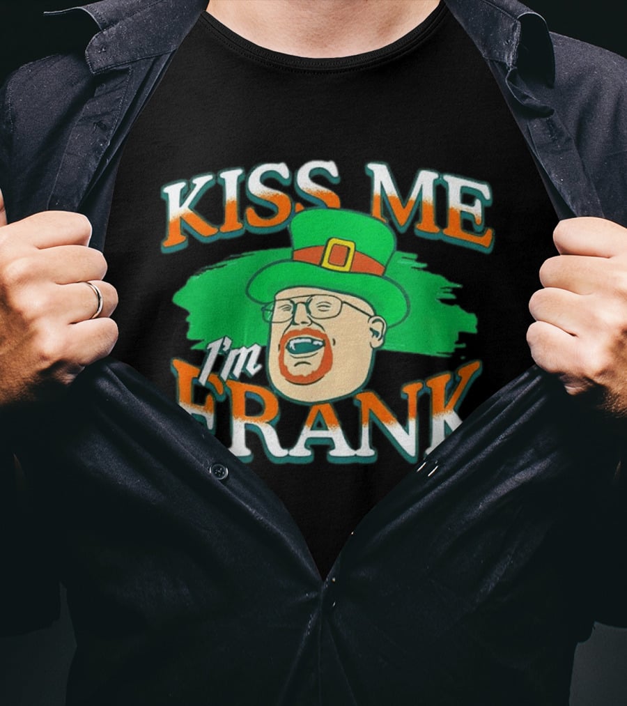 Kiss Me I'm Frank Leprechaun Hat Ginger Beard T-Shirt