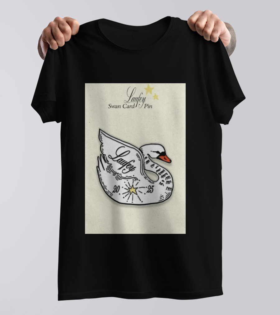 Laufey Swan Card Pin 2025 Stars Event T-Shirt