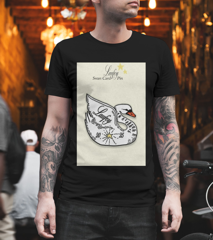 Laufey Swan Card Pin 2025 Stars Event T-Shirt