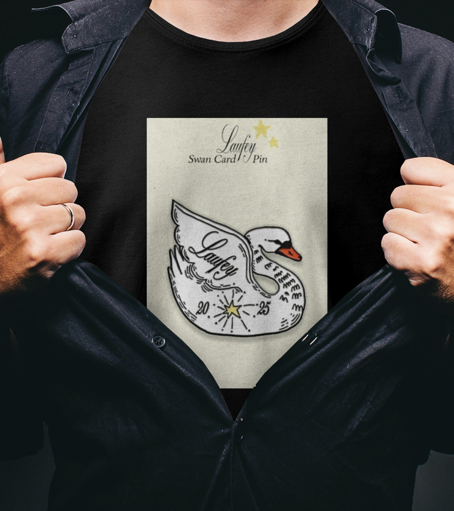 Laufey Swan Card Pin 2025 Stars Event T-Shirt