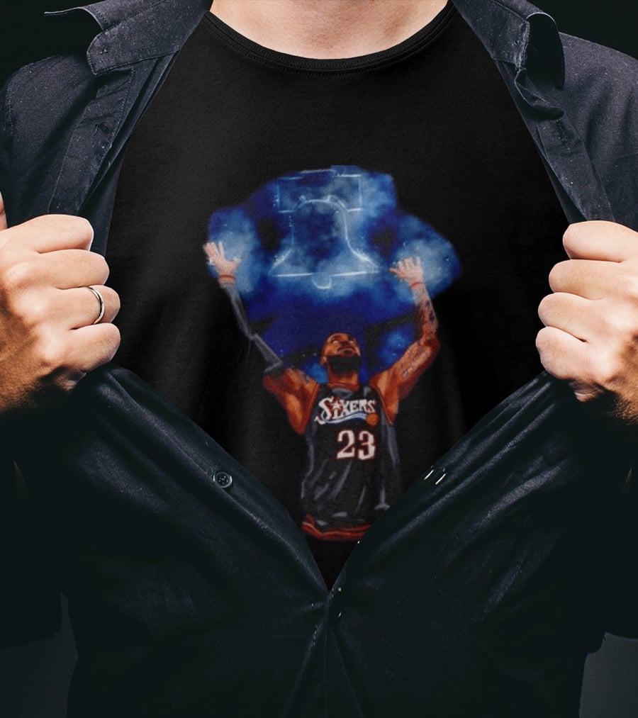 LeBron James Chalk Toss 23 Sixers Philadelphia Basketball 76ers Liberty Bell T-Shirt