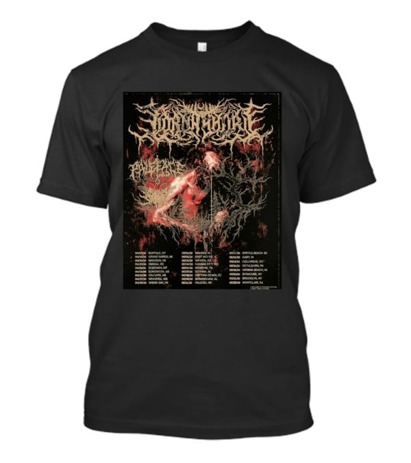 Lorna Shore North America 2026 Tour Dates Featuring Paleface Swiss And Sign Of The Swarm Band Schedule T-Shirt