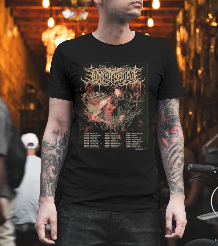 Lorna Shore North America 2026 Tour Dates Featuring Paleface Swiss And Sign Of The Swarm Band Schedule T-Shirt