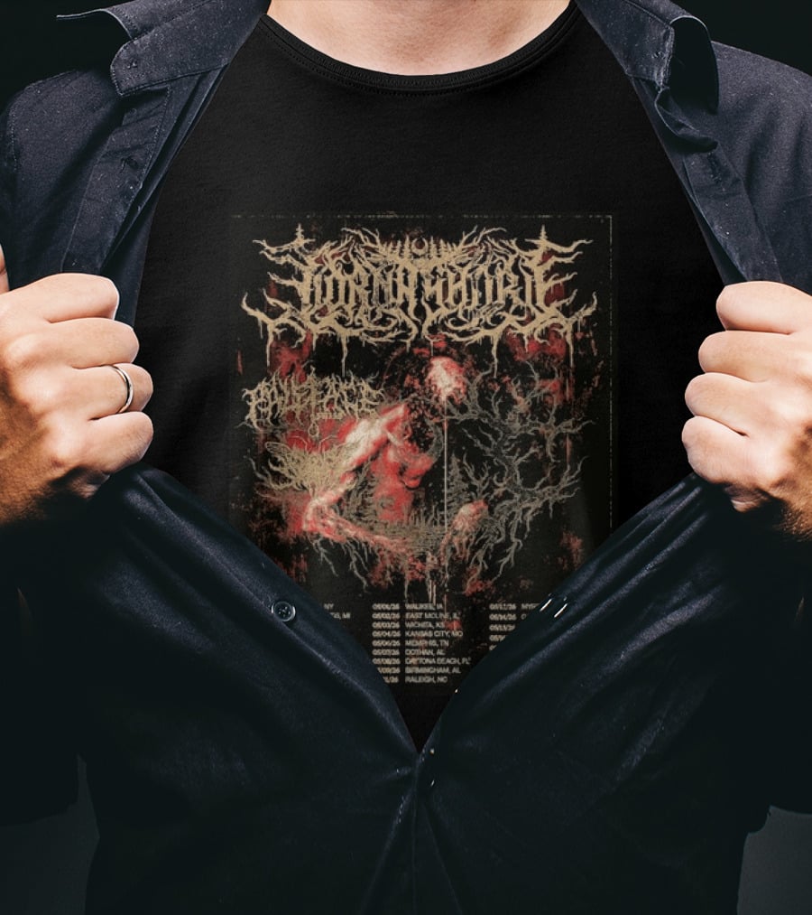 Lorna Shore North America 2026 Tour Dates Featuring Paleface Swiss And Sign Of The Swarm Band Schedule T-Shirt