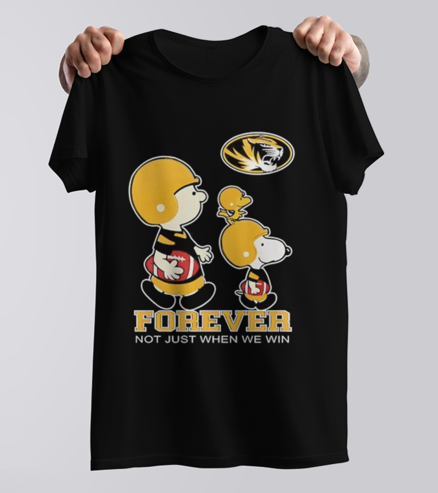 Peanuts Characters Football Mizzou Spirit Forever Not Just When We Win T-Shirt