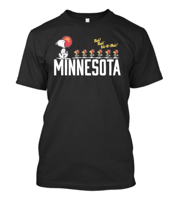 Peanuts Snoopy Minnesota Golden Gophers Ski U Mah Football Team T-Shirt