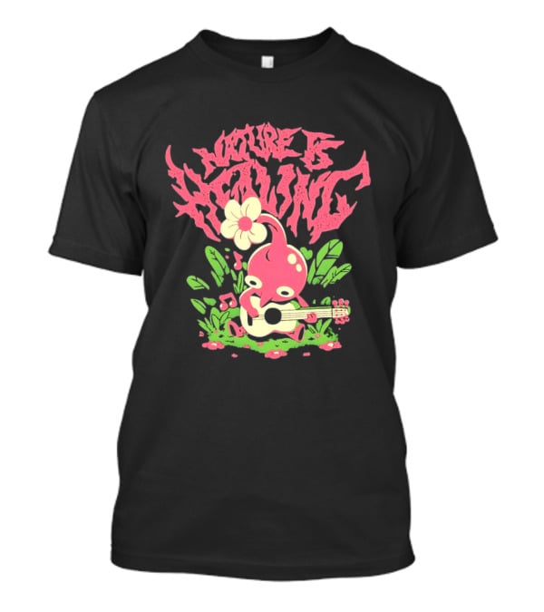 Nature Is Healing Pikmin Playing Guitar T-Shirt