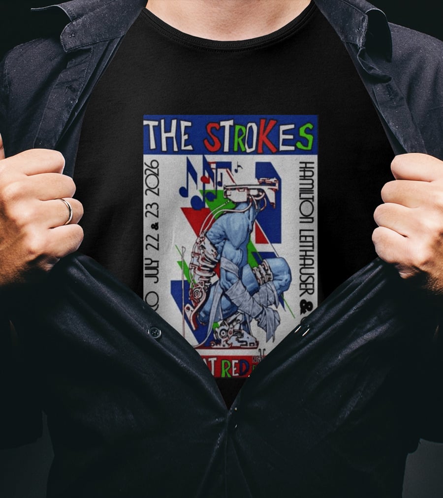 Live At Red Rocks The Strokes July 22 23 2026 Denver Hamilton Leithauser Qum T-Shirt