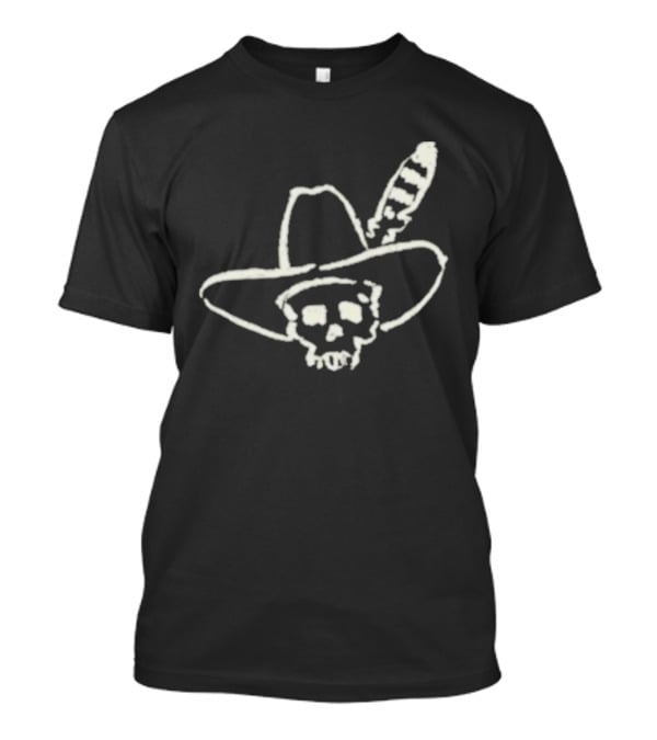 Ryan Bingham Western Skull Hat Feather Drawing T-Shirt