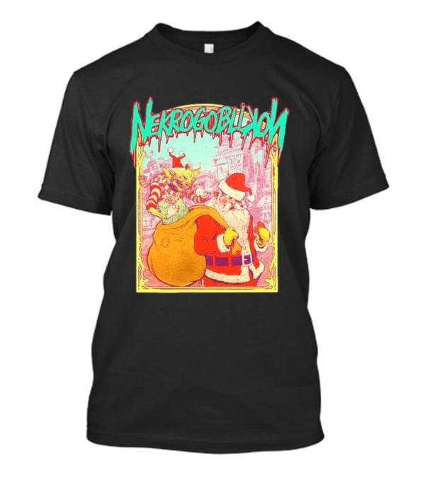 Santa Claus Nekrogoblikon Christmas Goblin Scene T-Shirt