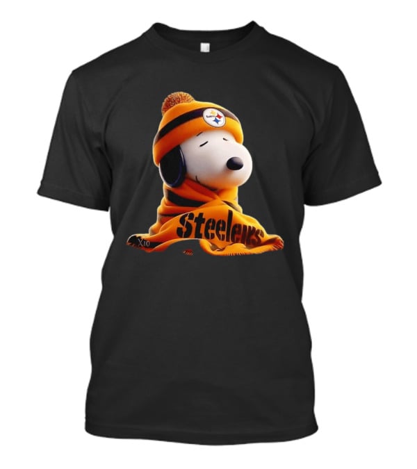 Snoopy Steelers Winter Hat And Scarf T-Shirt
