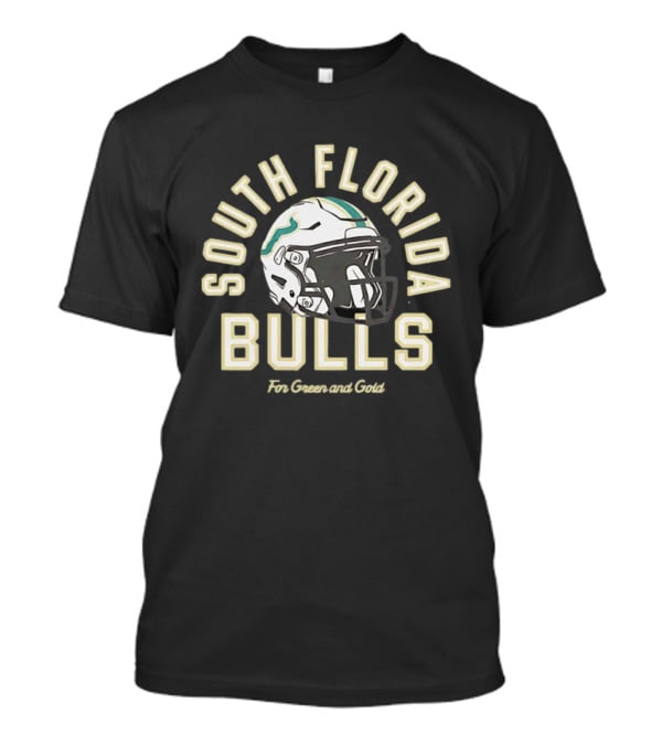 South Florida Bulls Football Helmet For Green And Gold Fans T-Shirt
