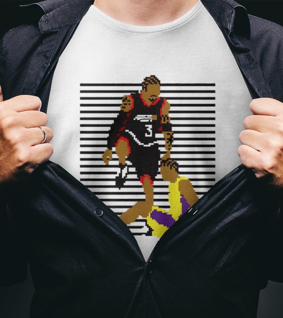 16 Bit Allen Iverson Steps Over Tyronn Lue Basketball Iconic Moment NBA Fans T-Shirt