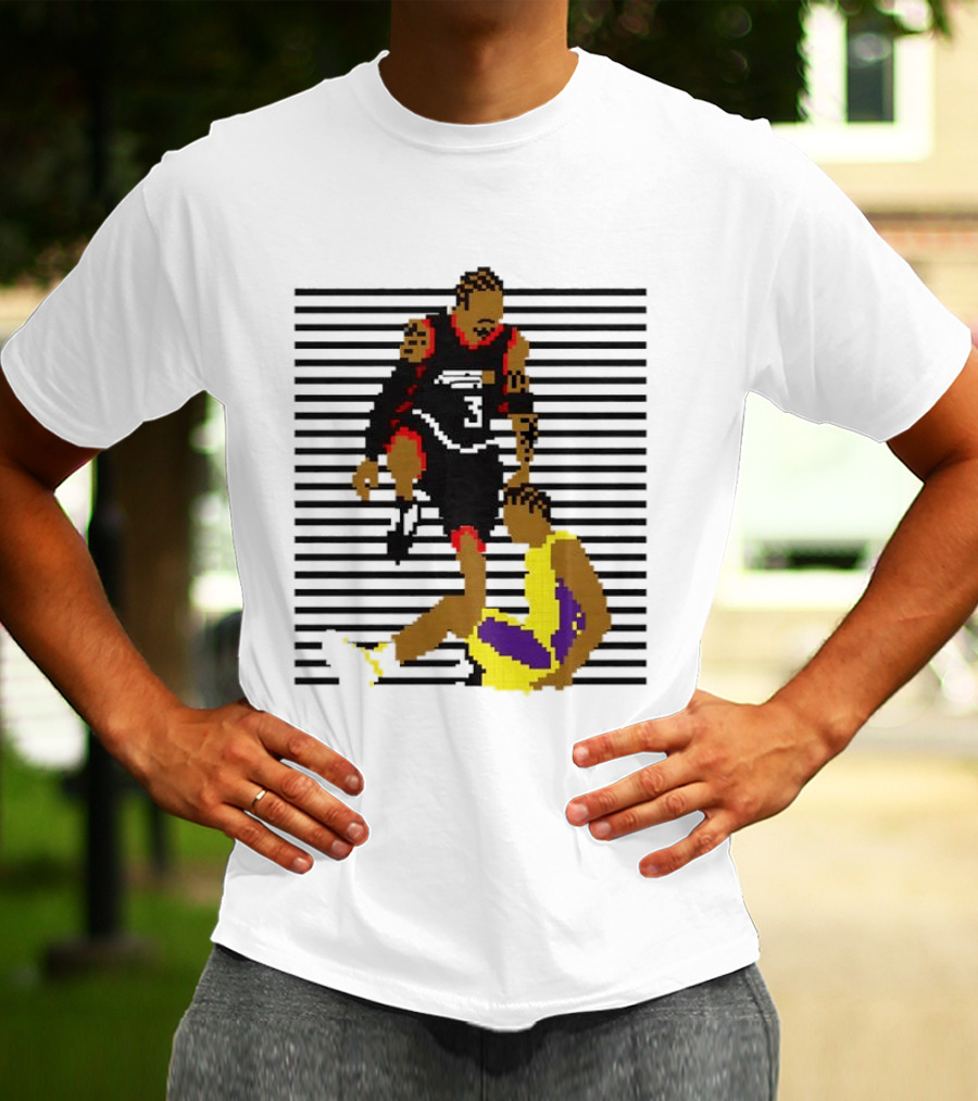 16 Bit Allen Iverson Steps Over Tyronn Lue Basketball Iconic Moment NBA Fans T-Shirt