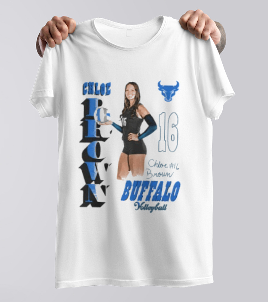 Chloe Brown Buffalo Volleyball Player Number 16 T-Shirt