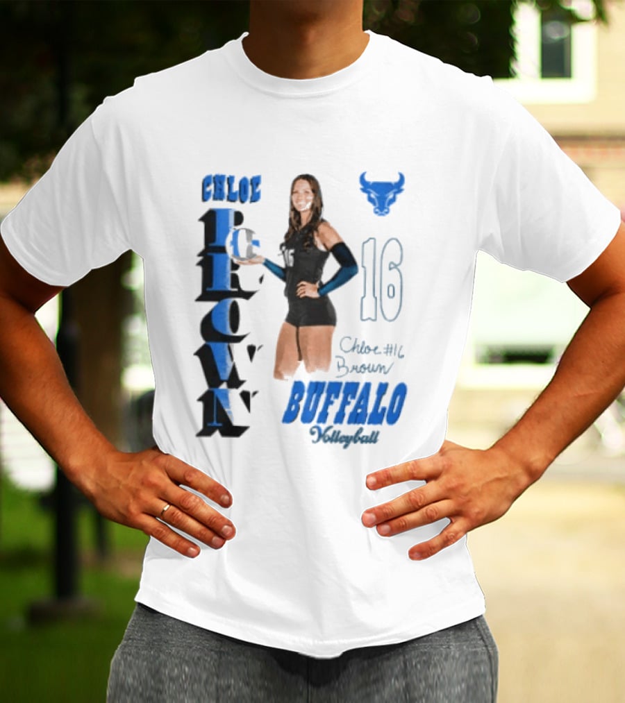 Chloe Brown Buffalo Volleyball Player Number 16 T-Shirt