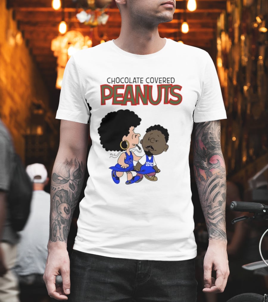 Chocolate Covered Peanuts Characters In Knicks Jerseys T-Shirt