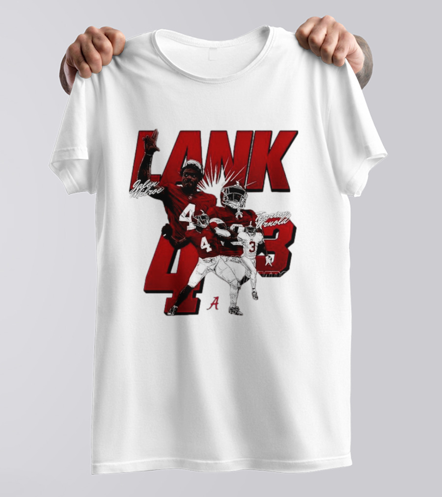 Alabama Crimson Tide Jalen Milroe Terrion Arnold Lank 4th 3 Football Caricature T-Shirt