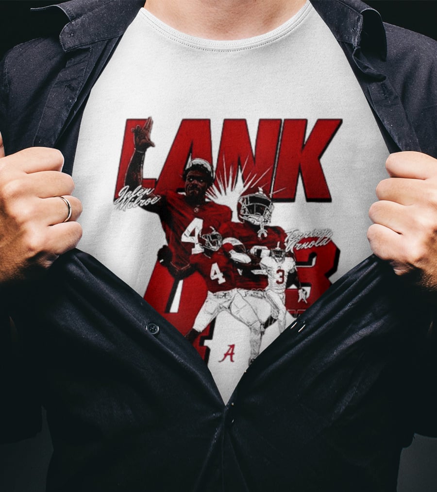 Alabama Crimson Tide Jalen Milroe Terrion Arnold Lank 4th 3 Football Caricature T-Shirt