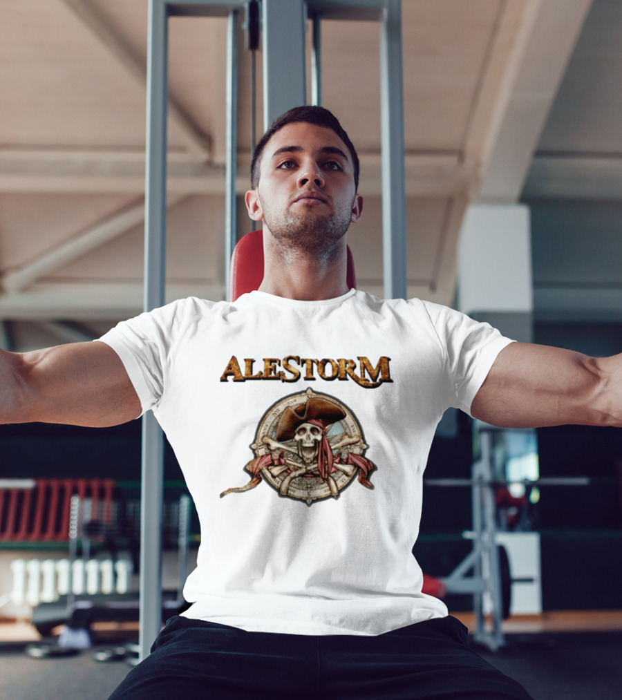 ALESTORM Pirate Skeleton Nautical Compass Skulls Crossbones T-Shirt