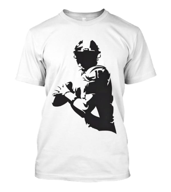 Quarterback Player Silhouette American Football Sports T-Shirt
