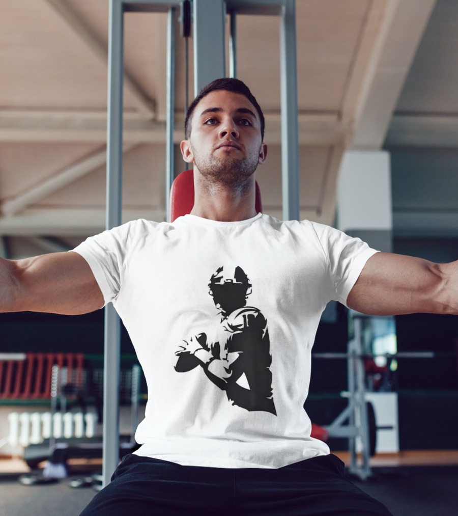 Quarterback Player Silhouette American Football Sports T-Shirt