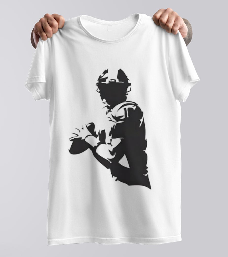 Quarterback Player Silhouette American Football Sports T-Shirt