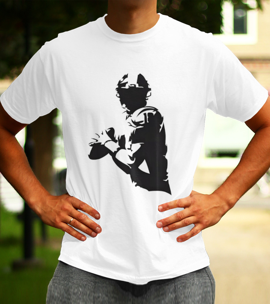 Quarterback Player Silhouette American Football Sports T-Shirt