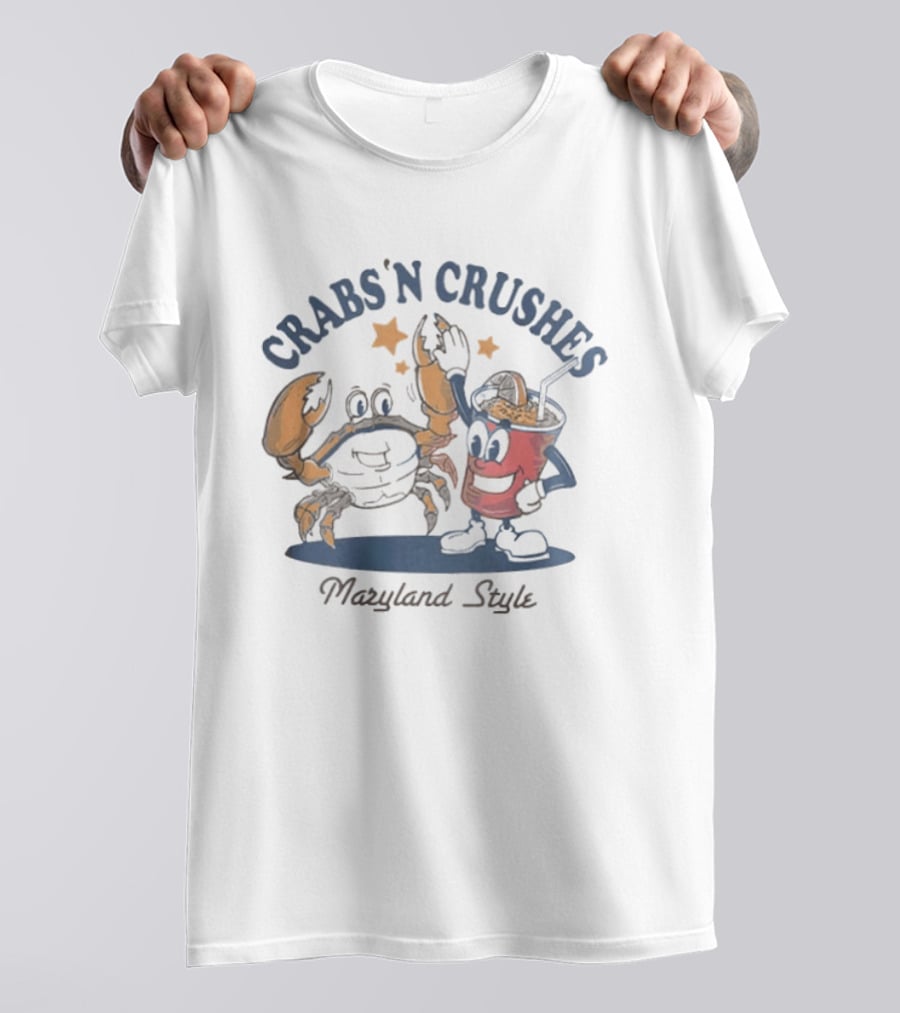 Crabs'n Crushes Maryland Style Cartoon T-Shirt
