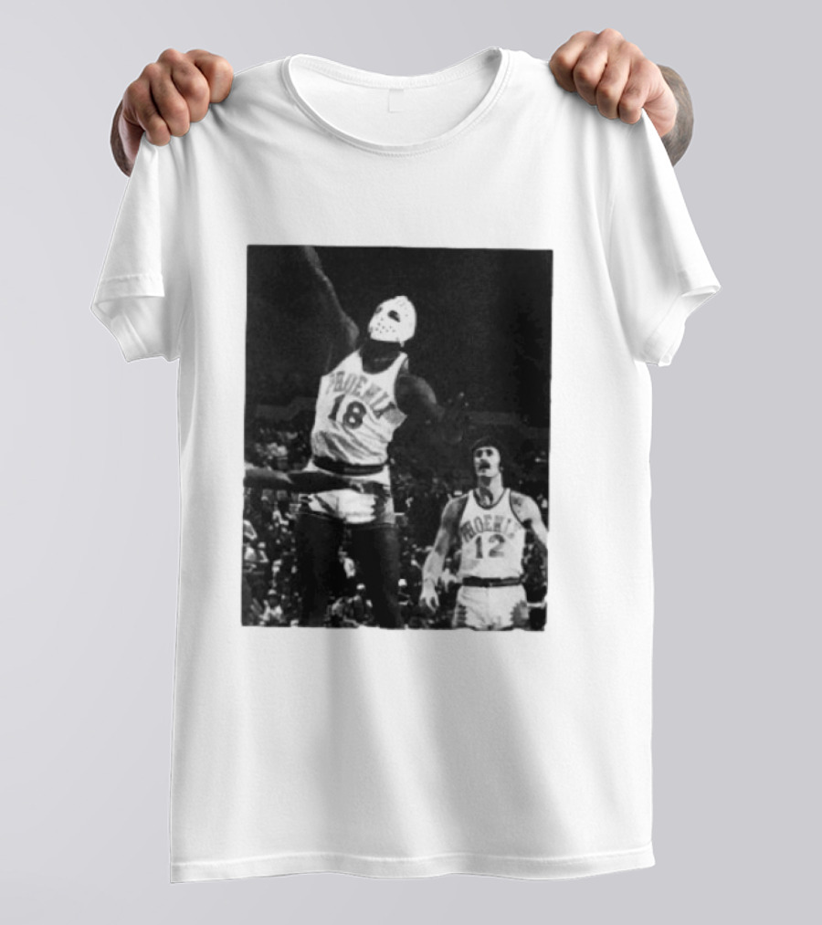 Curtis Perry Wearing Hockey Mask During Phoenix Suns NBA Game T-Shirt