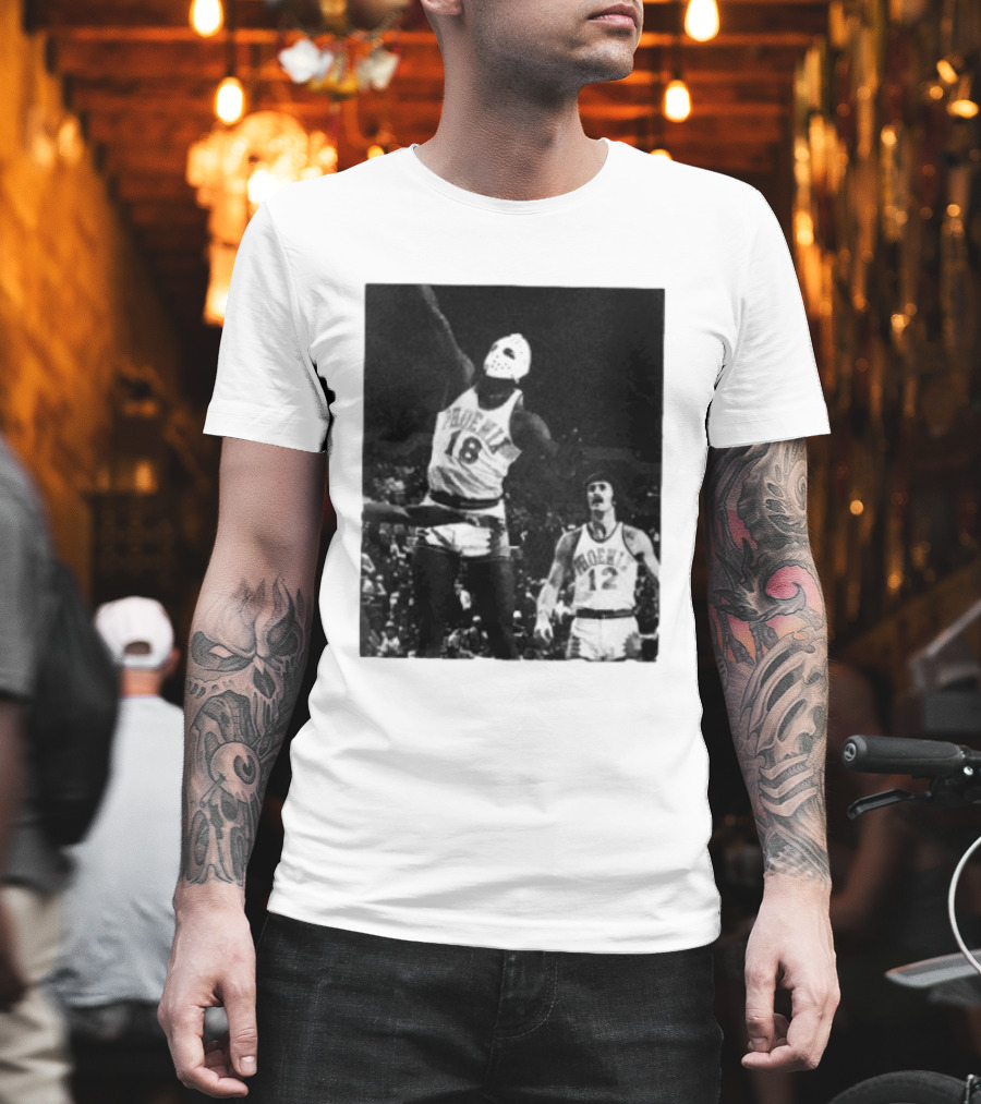 Curtis Perry Wearing Hockey Mask During Phoenix Suns NBA Game T-Shirt