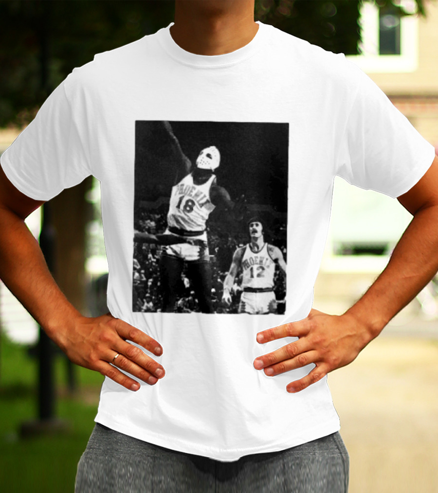 Curtis Perry Wearing Hockey Mask During Phoenix Suns NBA Game T-Shirt