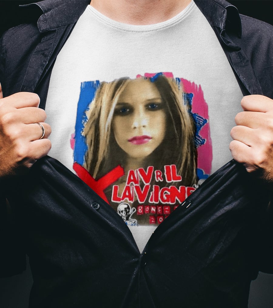 Avril Lavigne Bonez Tour 2004 Skull And Crossbones T-Shirt