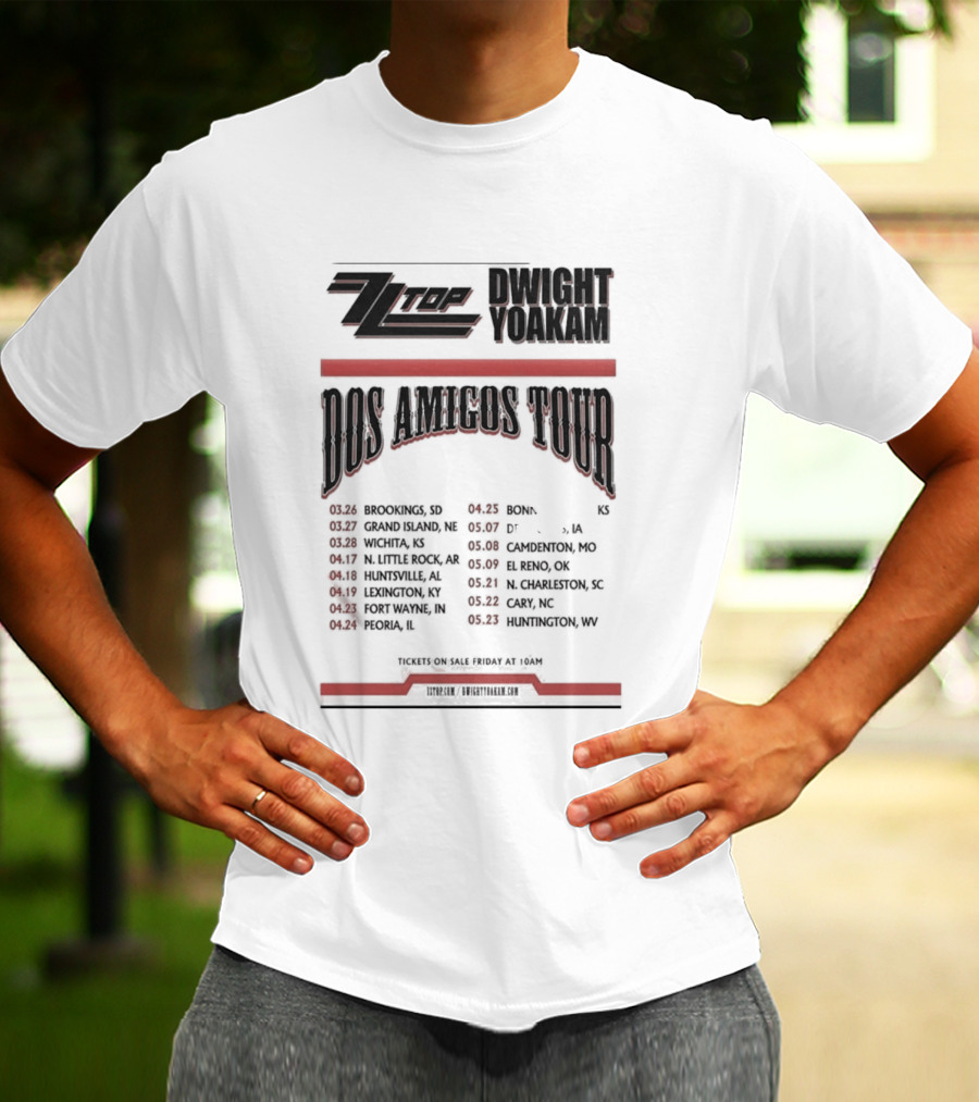 ZZ Top Dwight Yoakam Dos Amigos Tour 2026 Dates And Locations T-Shirt
